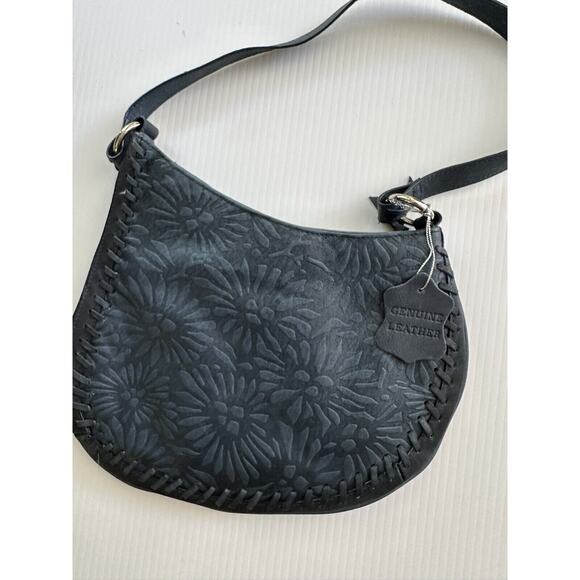 Vintage Carlo D'Santi Geanuine Leather Blue Shoulder BagTooled Leather Handbag - Picture 15 of 16